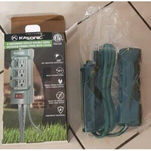 New Outdoor Power Stake, 6-Outlet 9 ft Extension Cord Power Strip